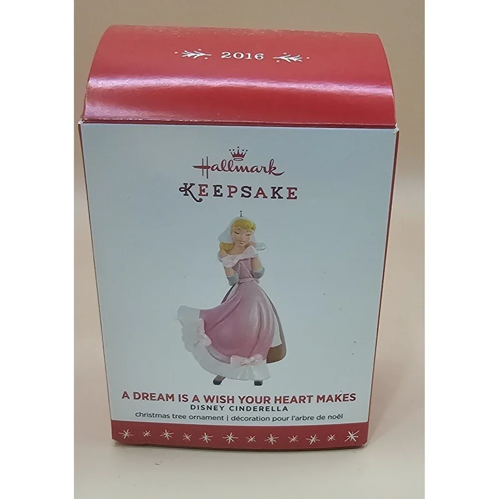 Hallmark 2016 Disney Cinderella Ornament ~ A Dream Is A Wish Your Heart Makes- N